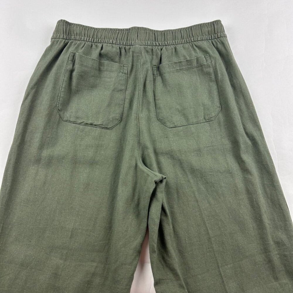 Old Navy Arugula Green Linen Blend High Rise Wide Leg Pant S - Picture 7 of 7